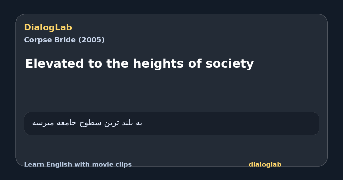 Share card for Elevated to the heights of society