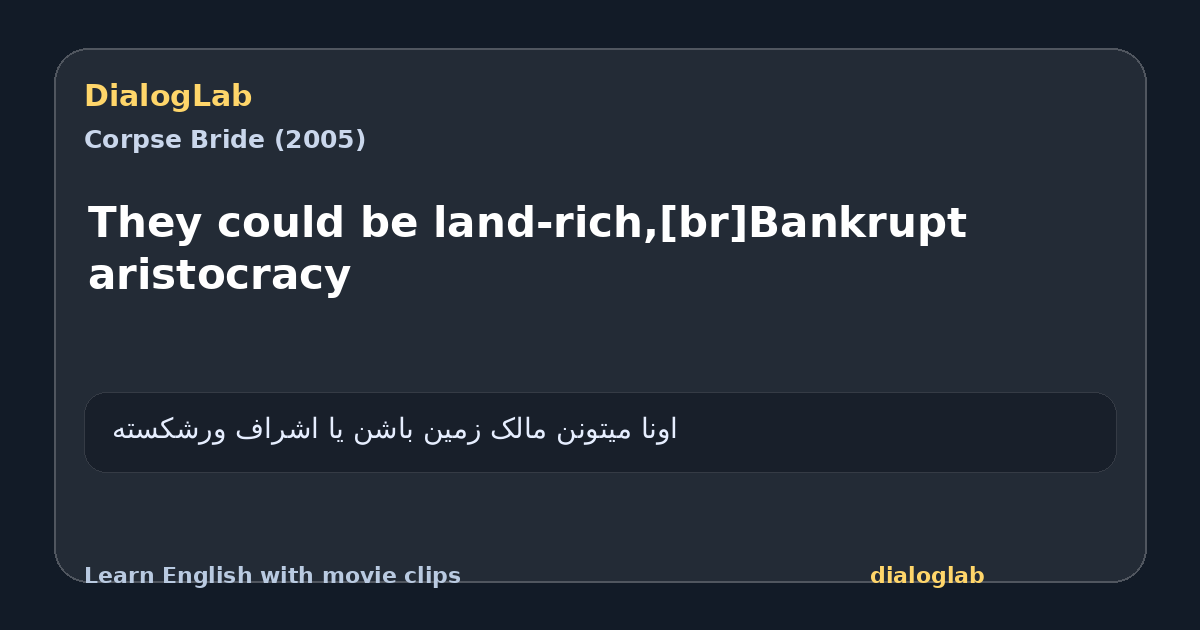 Share card for They could be land-rich,[br]Bankrupt aristocracy