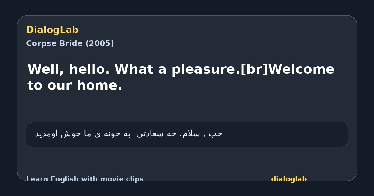Share card for Well, hello. What a pleasure.[br]Welcome to our home.