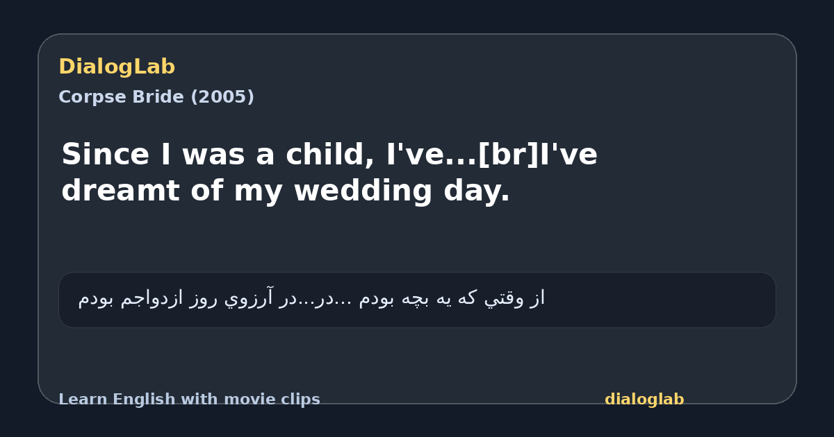 Share card for Since I was a child, I've...[br]I've dreamt of my wedding day.