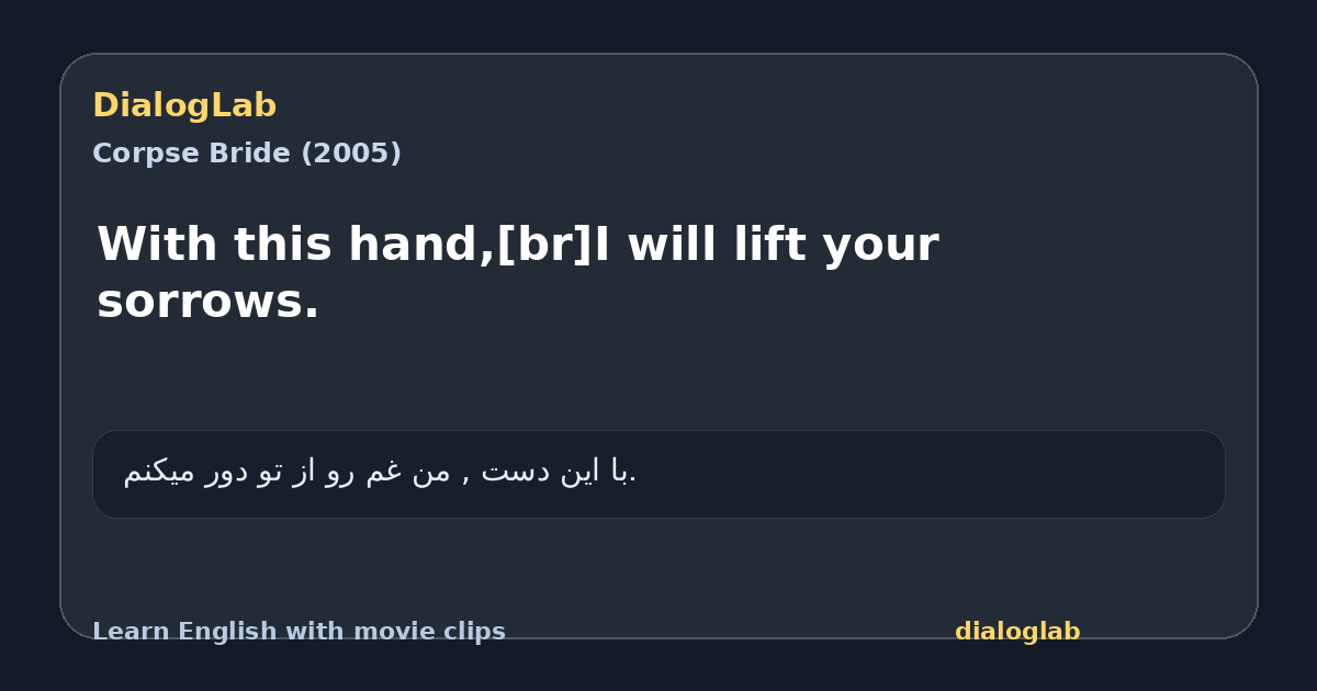 Share card for With this hand,[br]I will lift your sorrows.