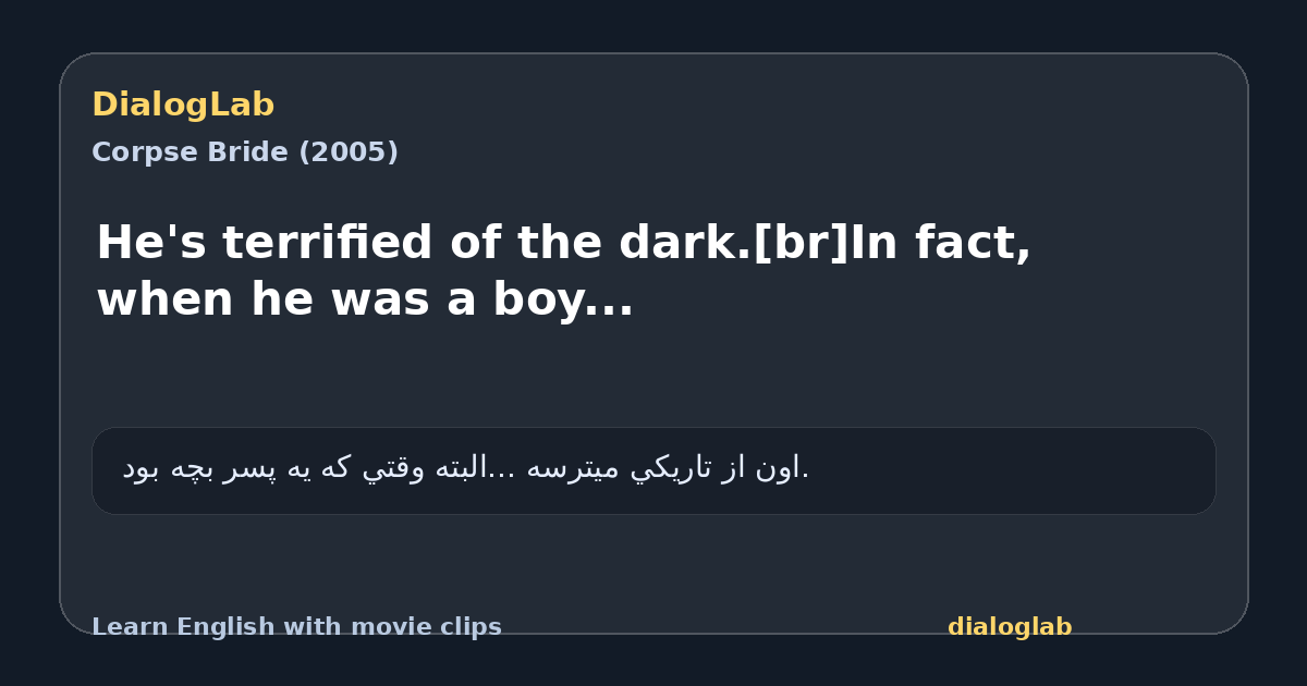 Share card for He's terrified of the dark.[br]In fact, when he was a boy...