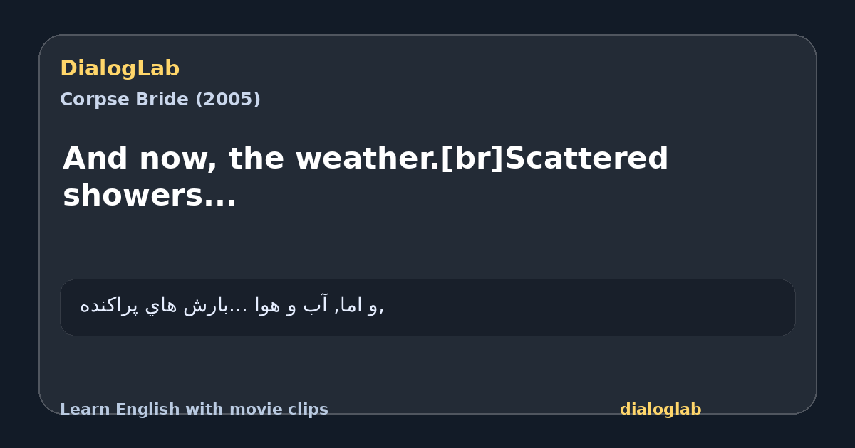 Share card for And now, the weather.[br]Scattered showers...