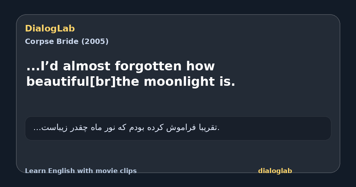 Share card for ...I’d almost forgotten how beautiful[br]the moonlight is.