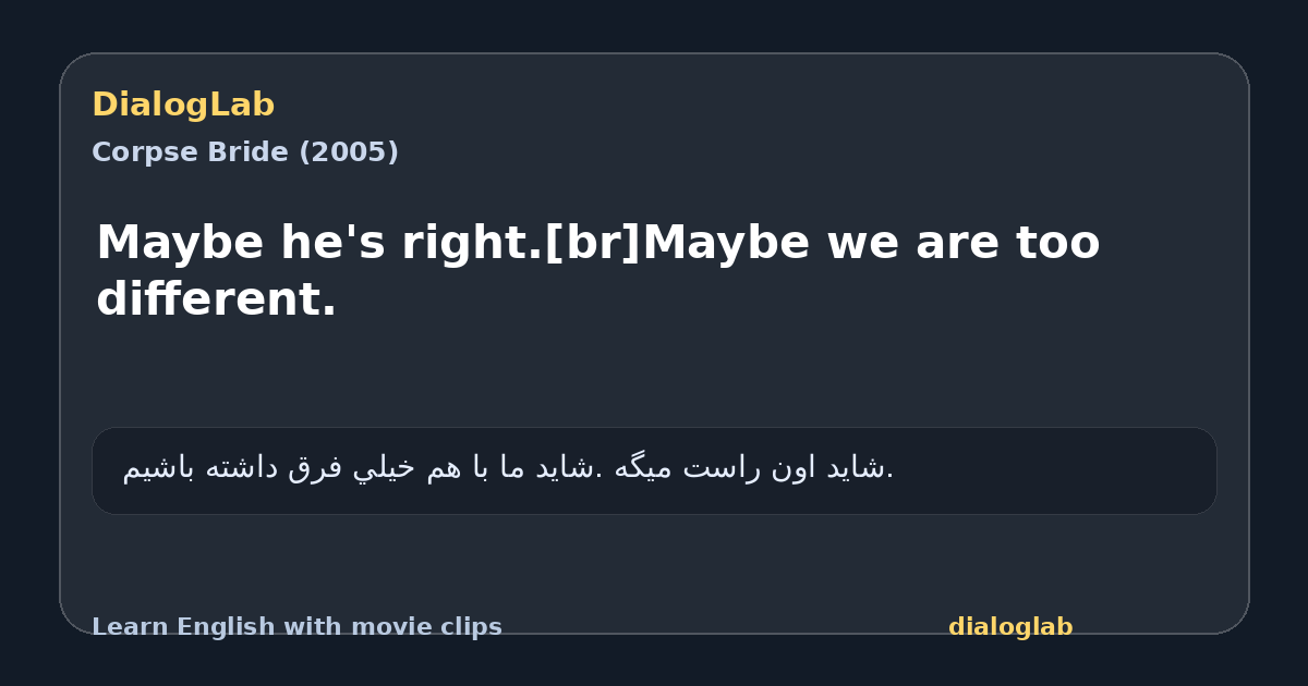 Share card for Maybe he's right.[br]Maybe we are too different.