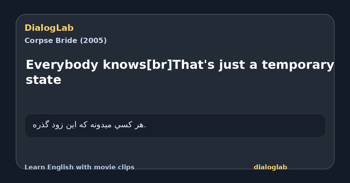 Share card for Everybody knows[br]That's just a temporary state