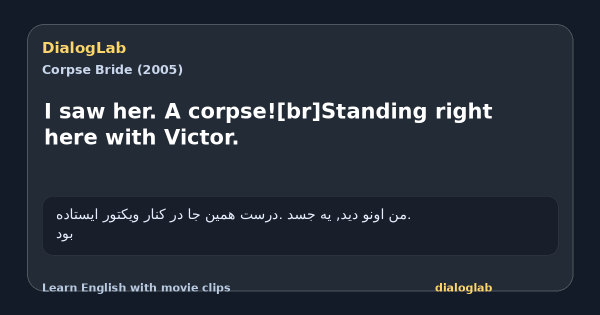 Share card for I saw her. A corpse![br]Standing right here with Victor.