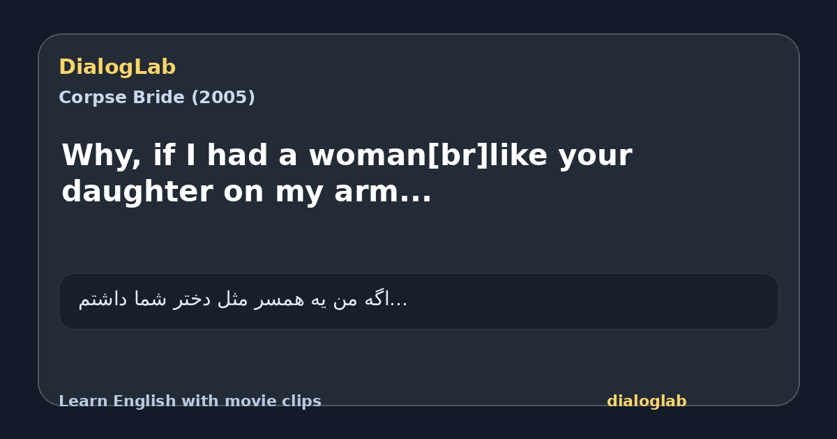 Share card for Why, if I had a woman[br]like your daughter on my arm...