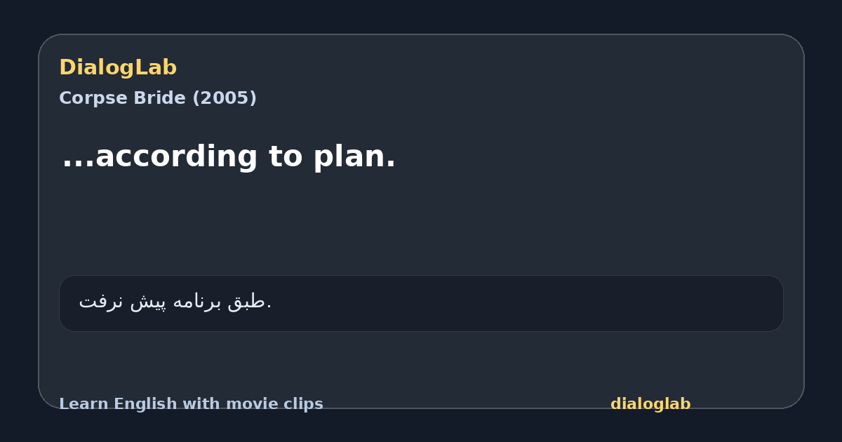 Share card for ...according to plan.