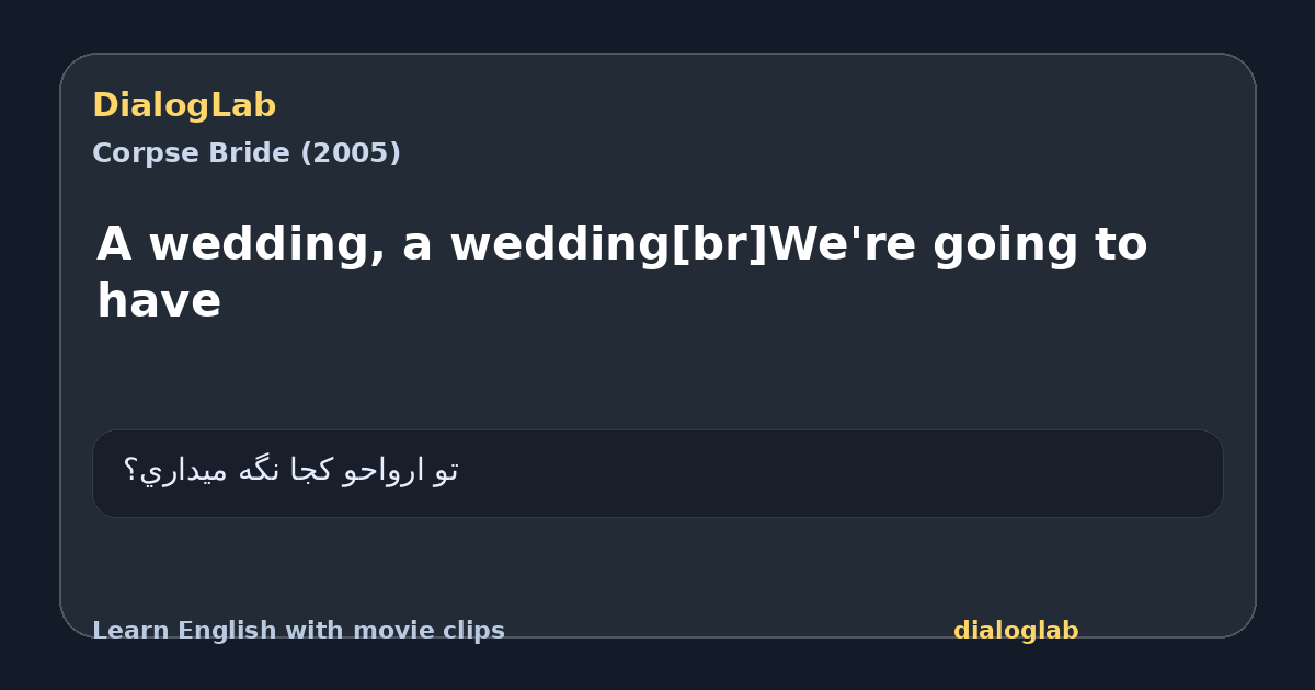 Share card for A wedding, a wedding[br]We're going to have