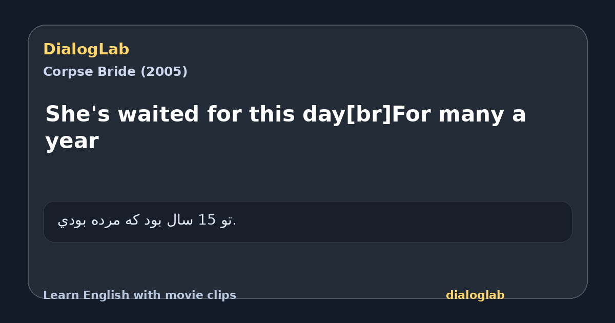 Share card for She's waited for this day[br]For many a year