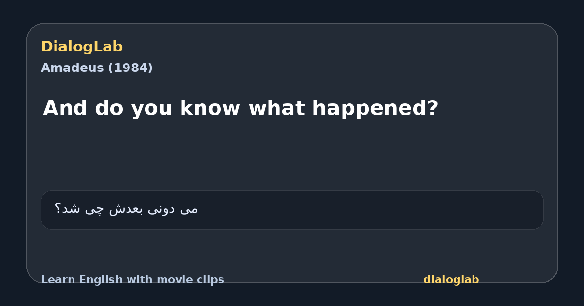 Share card for And do you know what happened?