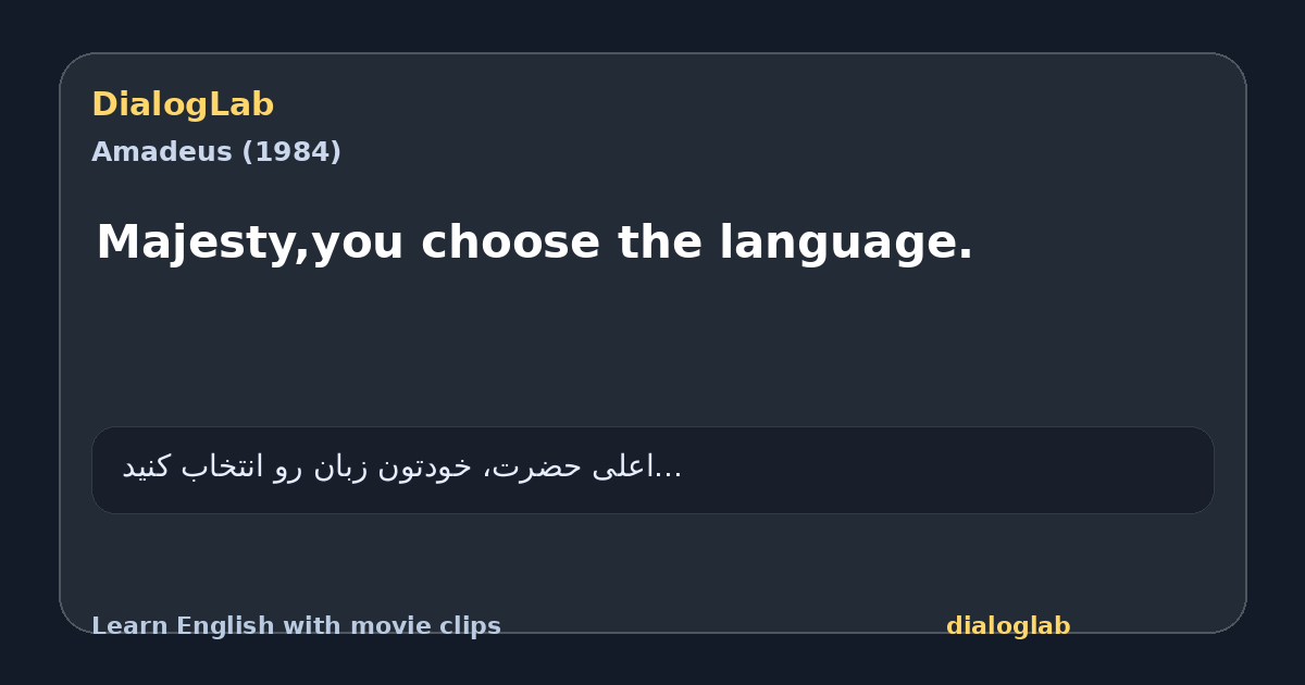 Share card for Majesty,you choose the language.