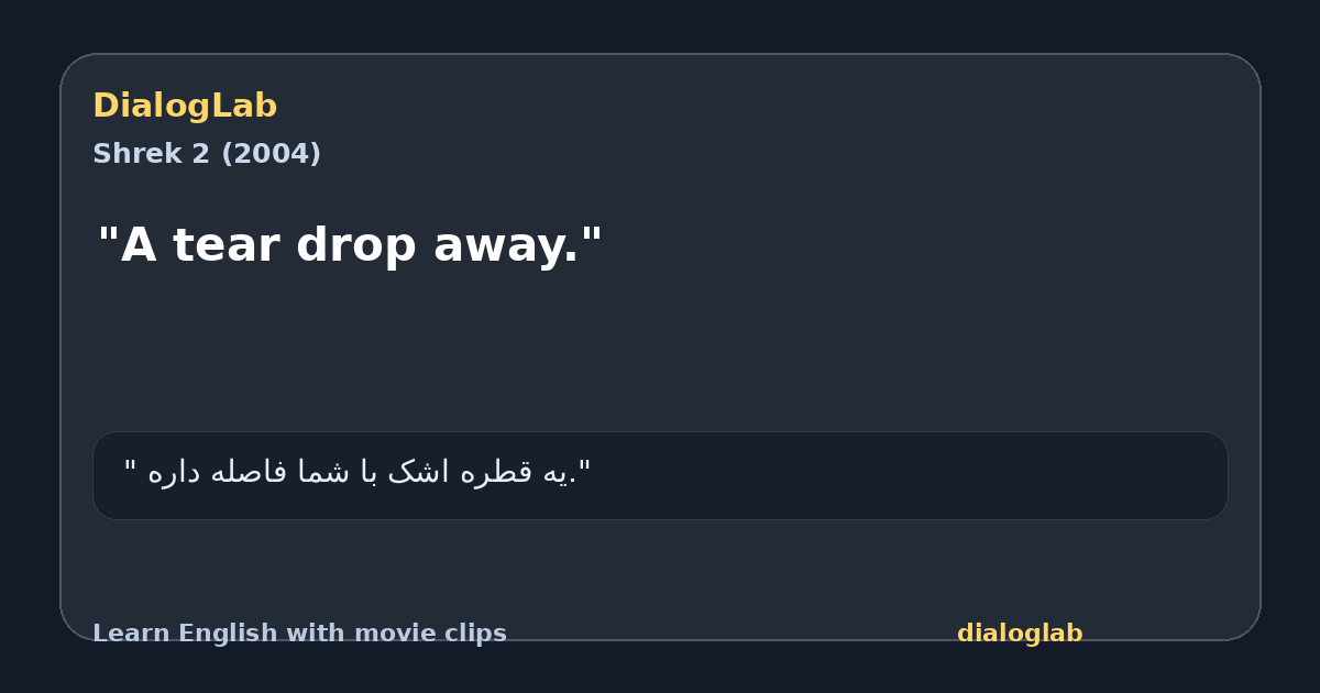 Share card for "A tear drop away."