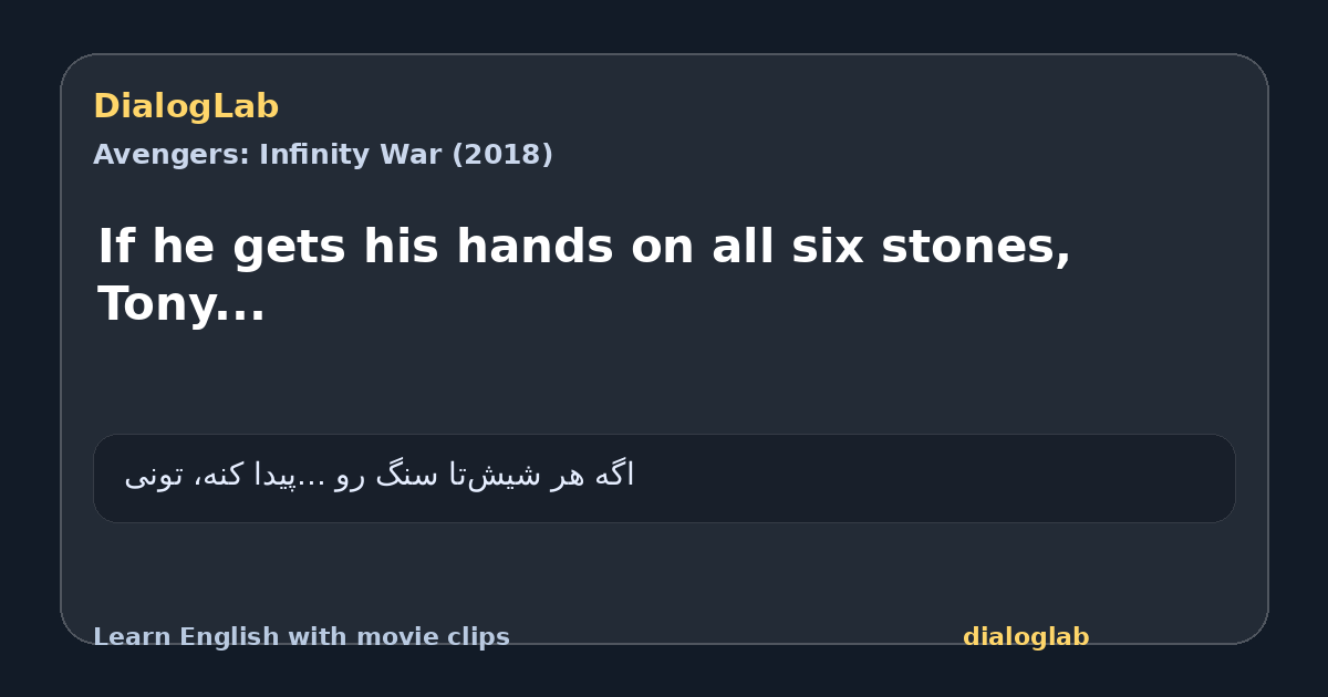 Share card for If he gets his hands on all six stones, Tony...