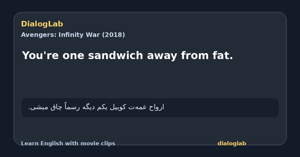 Share card for You're one sandwich away from fat.