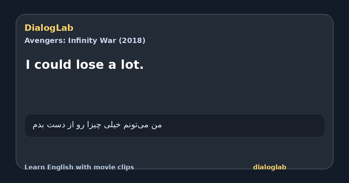 Share card for I could lose a lot.