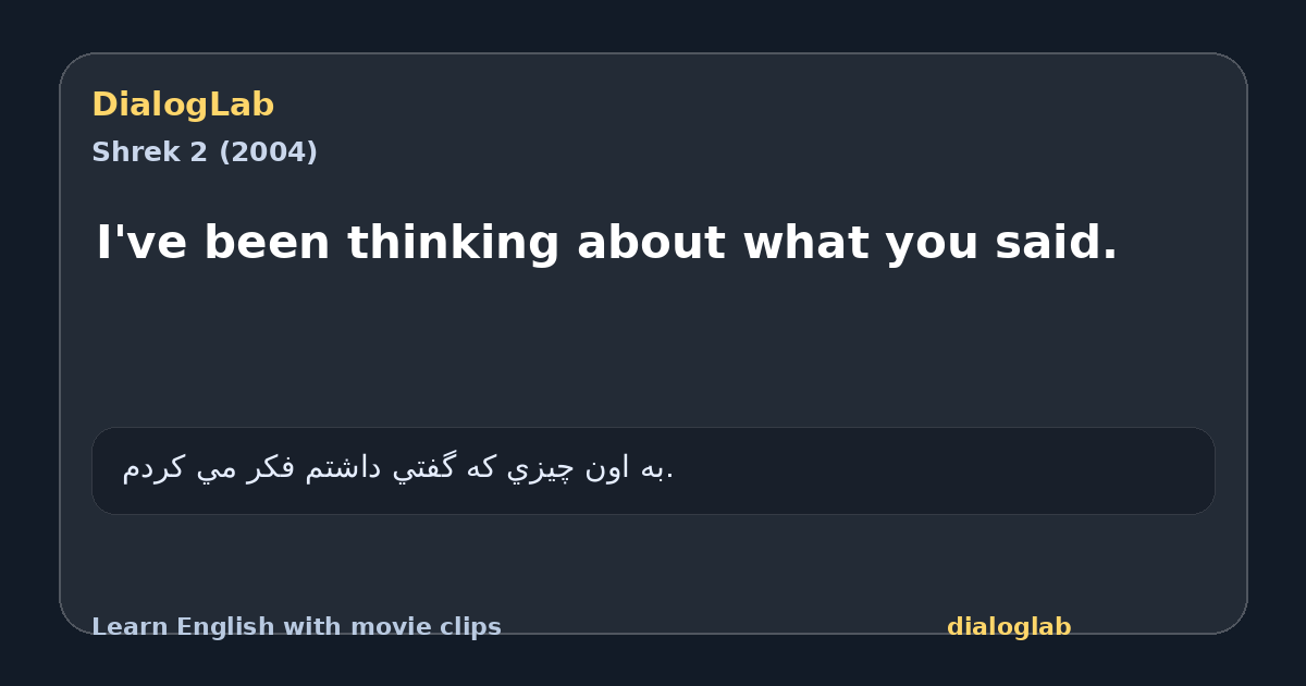 Share card for I've been thinking about what you said.