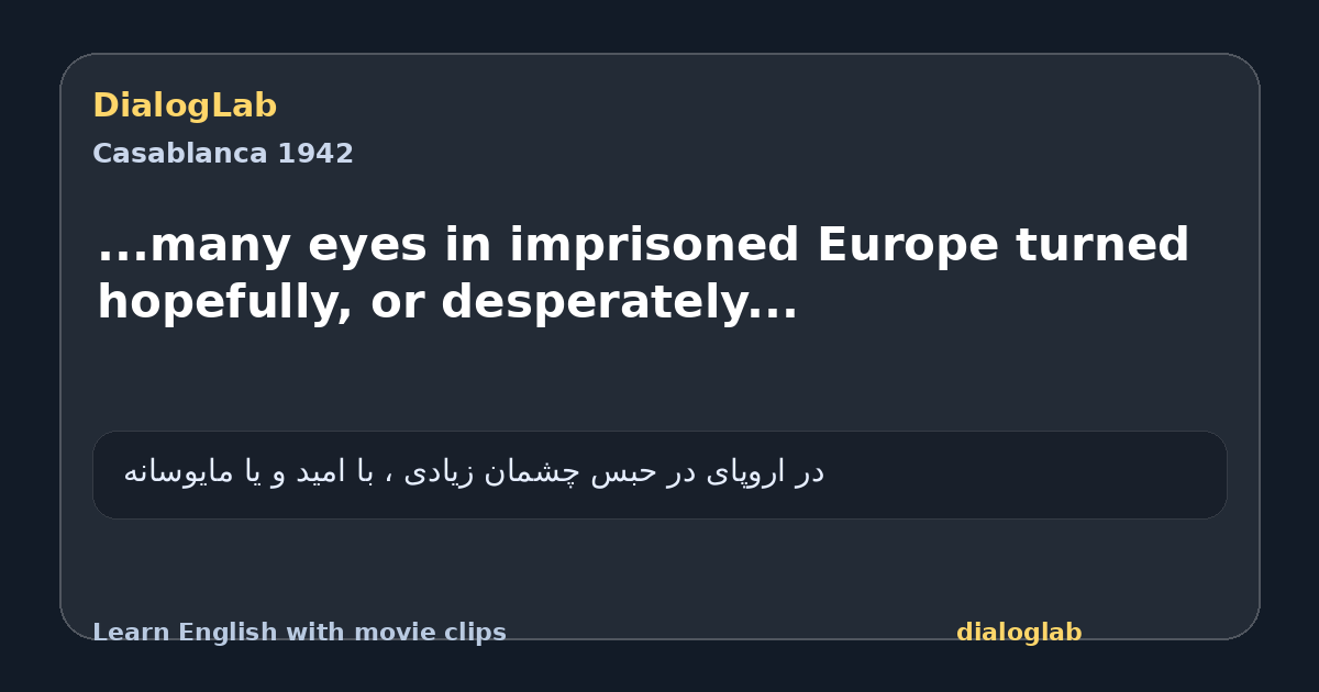 Share card for ...many eyes in imprisoned Europe turned hopefully, or desperately...