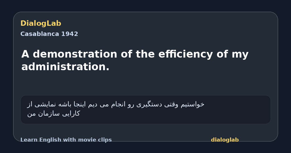 Share card for A demonstration of the efficiency of my administration.