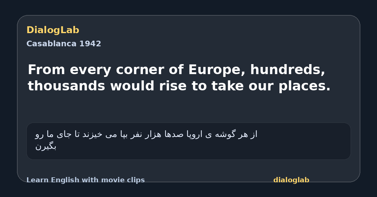 Share card for From every corner of Europe, hundreds, thousands would rise to take our places.