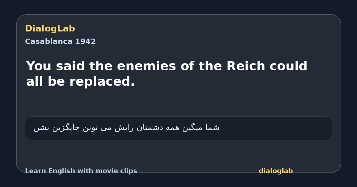 Share card for You said the enemies of the Reich could all be replaced.