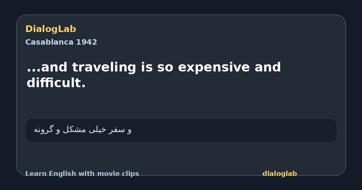 Share card for ...and traveling is so expensive and difficult.