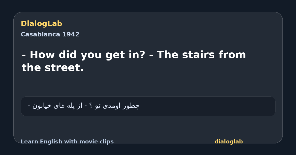 Share card for - How did you get in? - The stairs from the street.