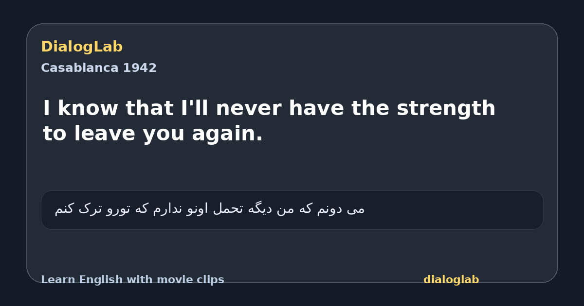 Share card for I know that I'll never have the strength to leave you again.