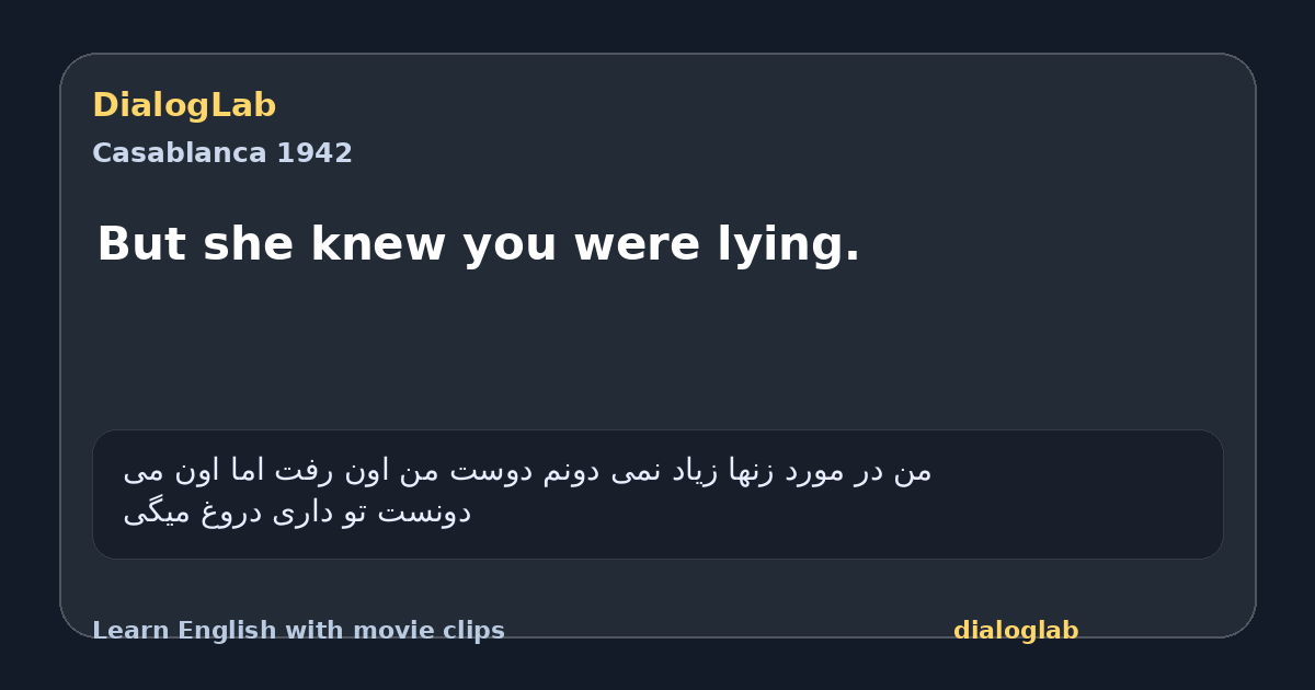 Share card for But she knew you were lying.