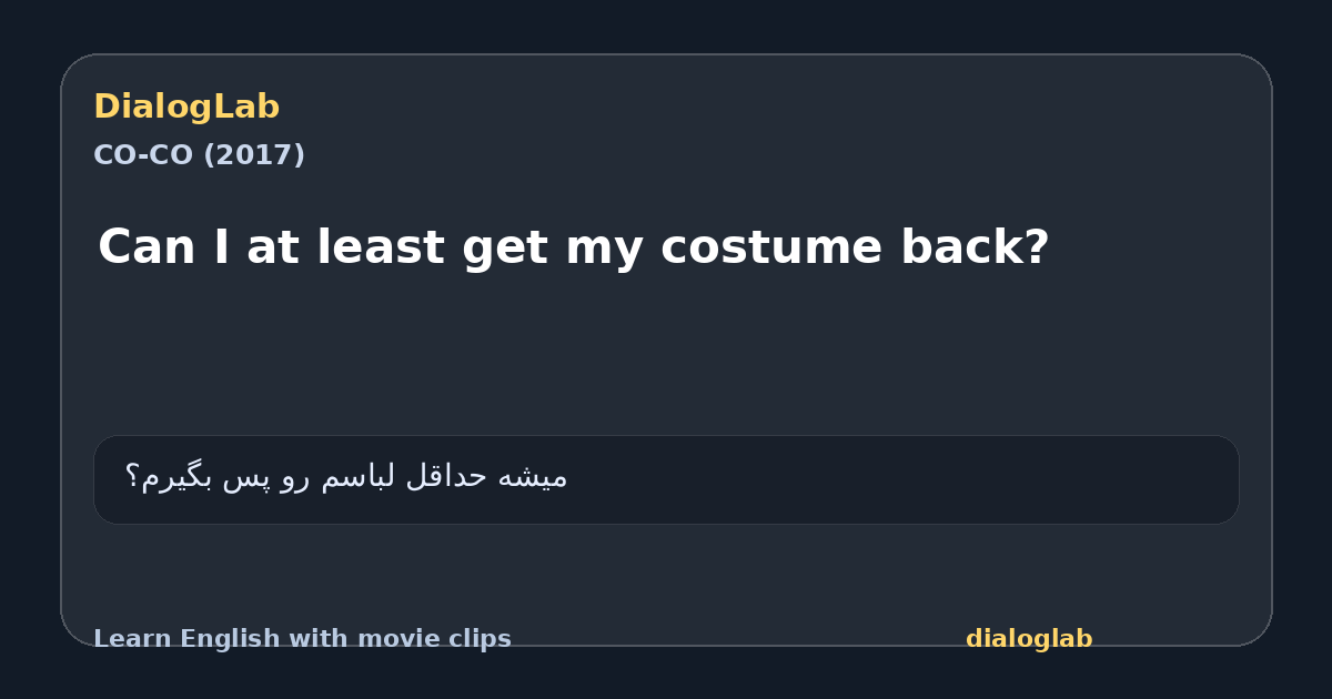 Share card for Can I at least get my costume back?