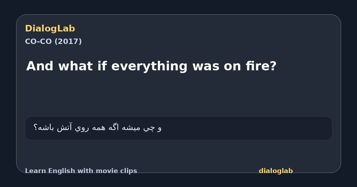 Share card for And what if everything was on fire?