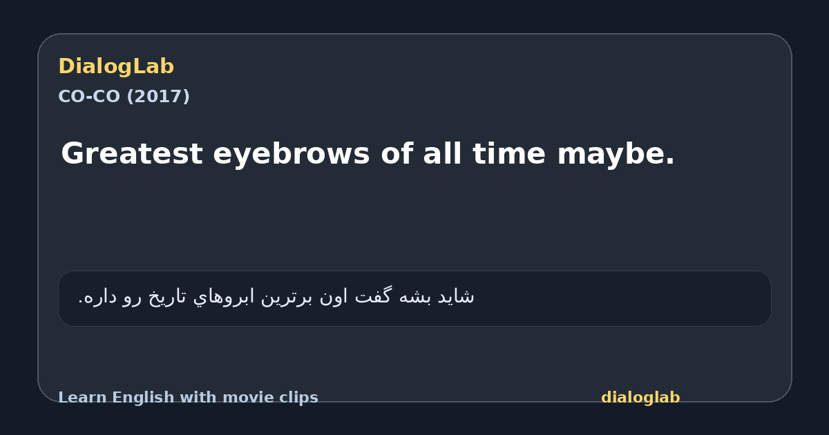 Share card for Greatest eyebrows of all time maybe.