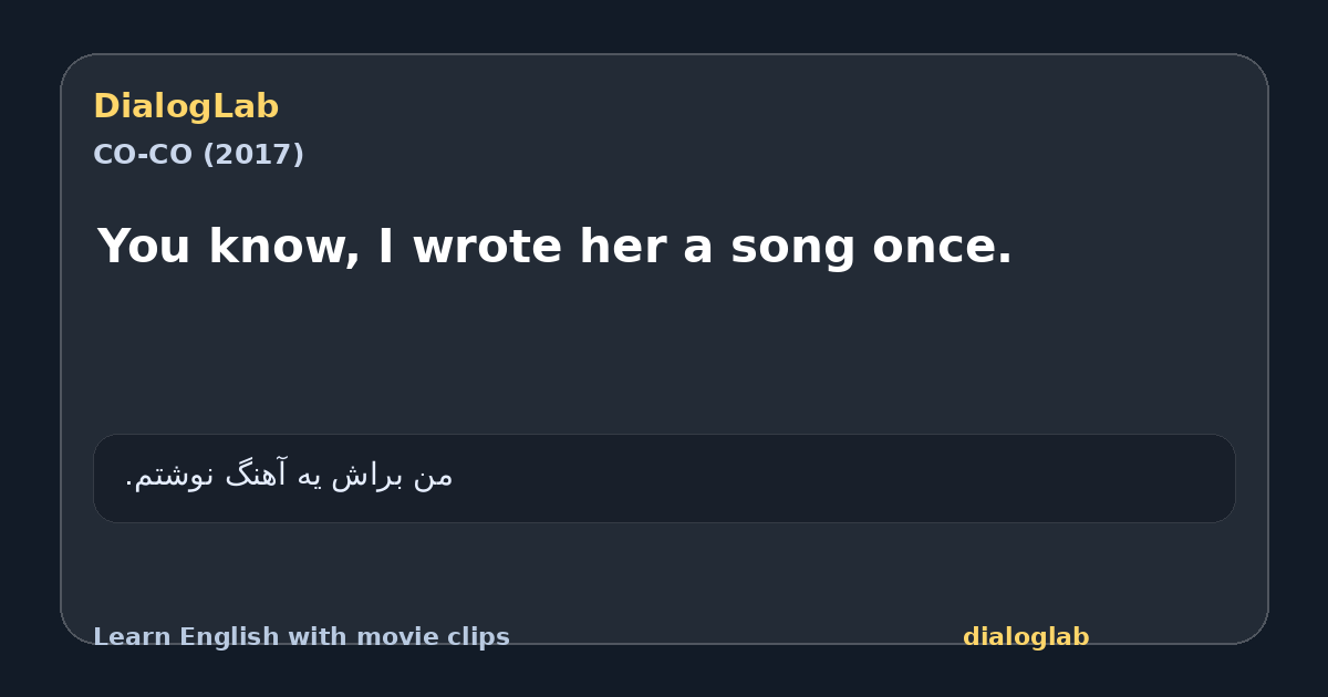 Share card for You know, I wrote her a song once.