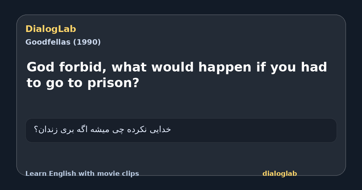 Share card for God forbid, what would happen if you had to go to prison?