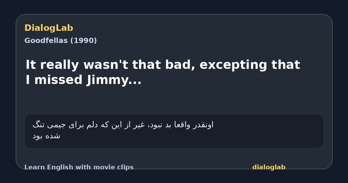 Share card for It really wasn't that bad, excepting that I missed Jimmy...