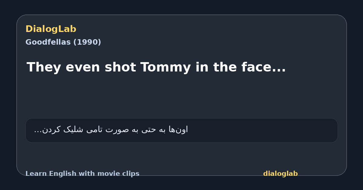 Share card for They even shot Tommy in the face...
