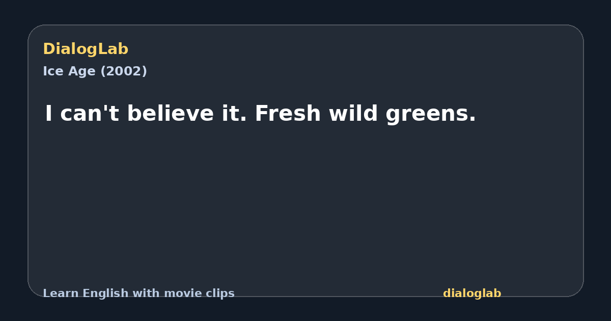 Share card for I can't believe it. Fresh wild greens.
