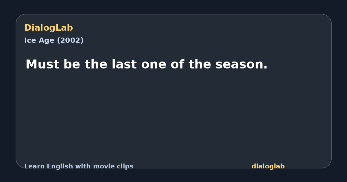 Share card for Must be the last one of the season.