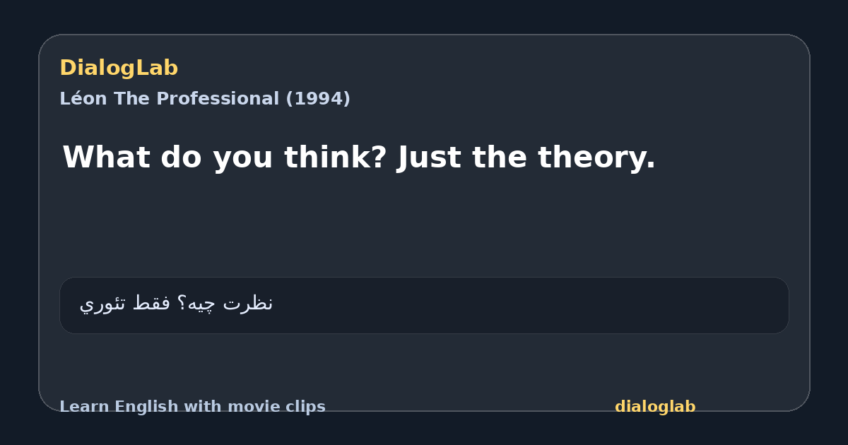Share card for What do you think? Just the theory.
