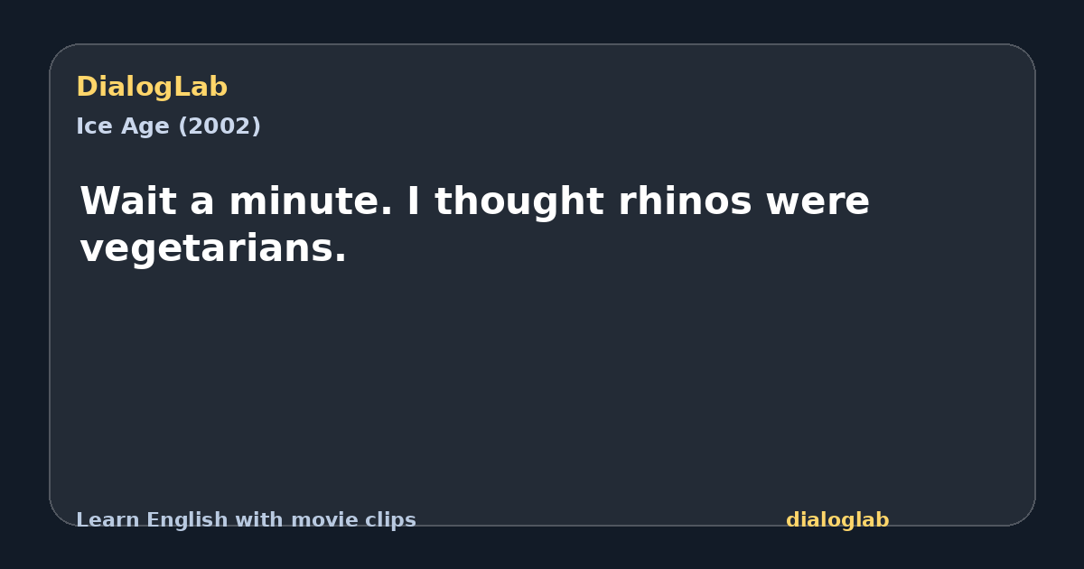 Share card for Wait a minute. I thought rhinos were vegetarians.