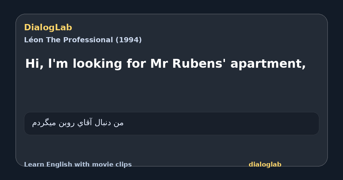 Share card for Hi, l'm looking for Mr Rubens' apartment,