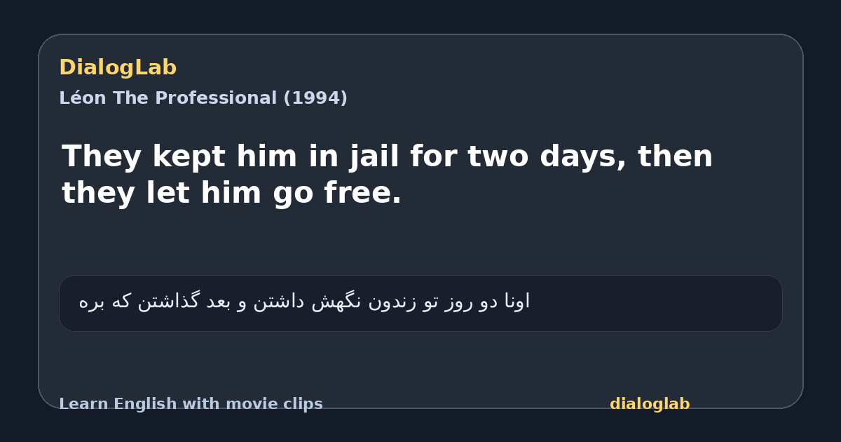 Share card for They kept him in jail for two days, then they let him go free.