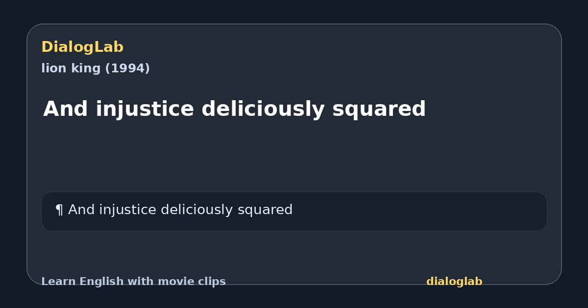 Share card for And injustice deliciously squared