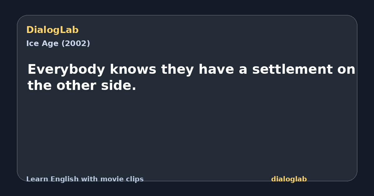Share card for Everybody knows they have a settlement on the other side.