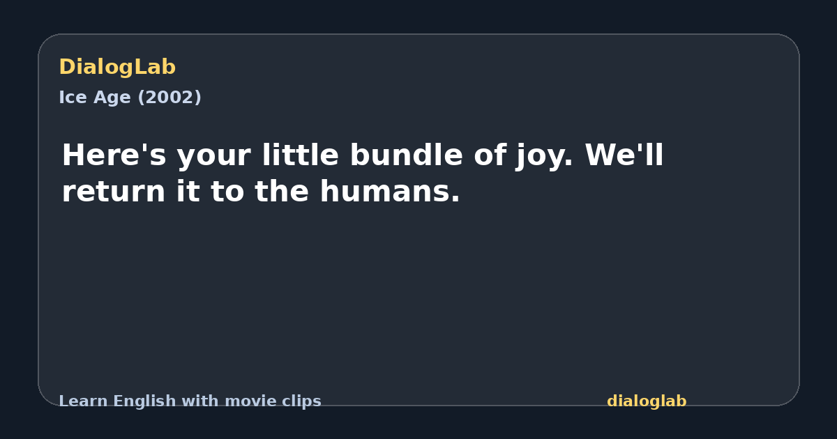 Share card for Here's your little bundle of joy. We'll return it to the humans.