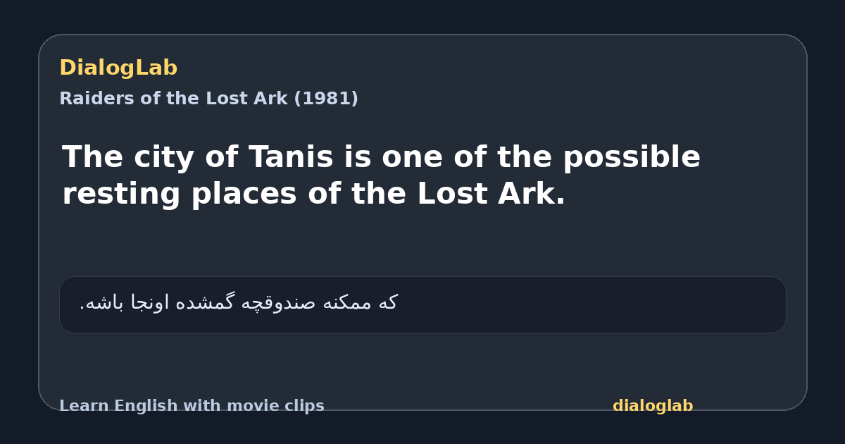 Share card for The city of Tanis is one of the possible resting places of the Lost Ark.