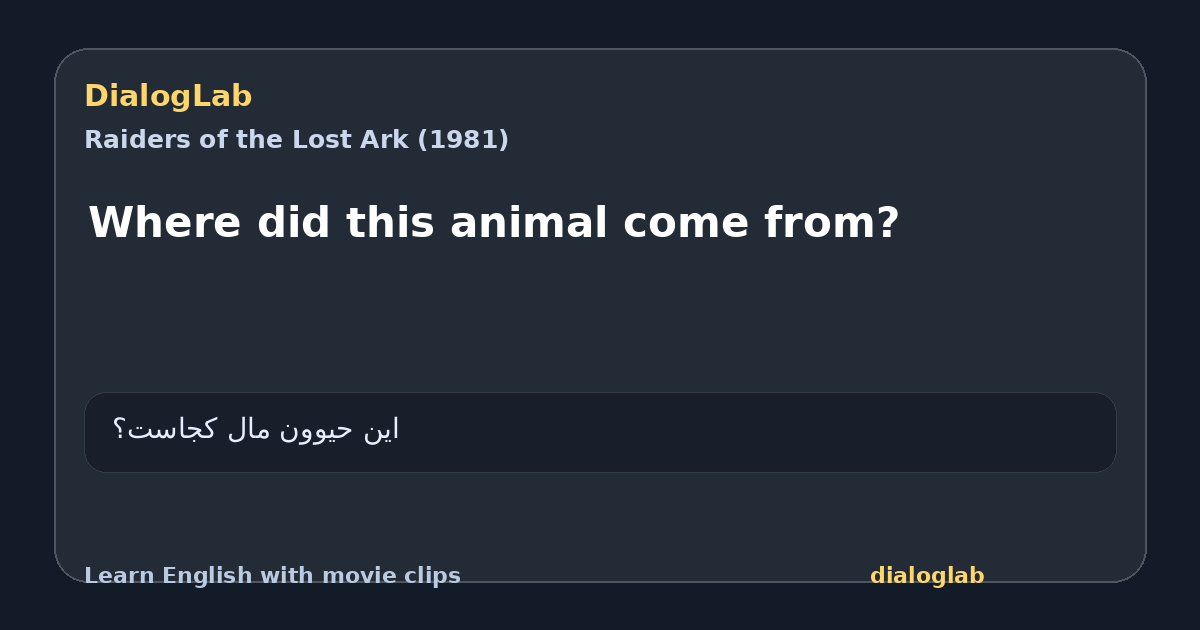 Share card for Where did this animal come from?