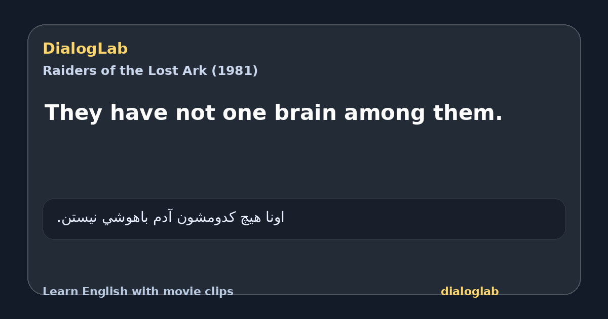 Share card for They have not one brain among them.