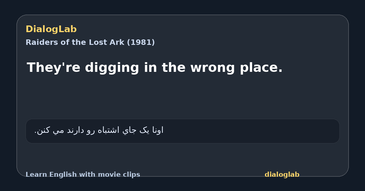 Share card for They're digging in the wrong place.